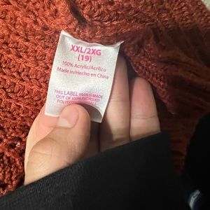 No baundaries orange sweater, cropped, baggy, orange